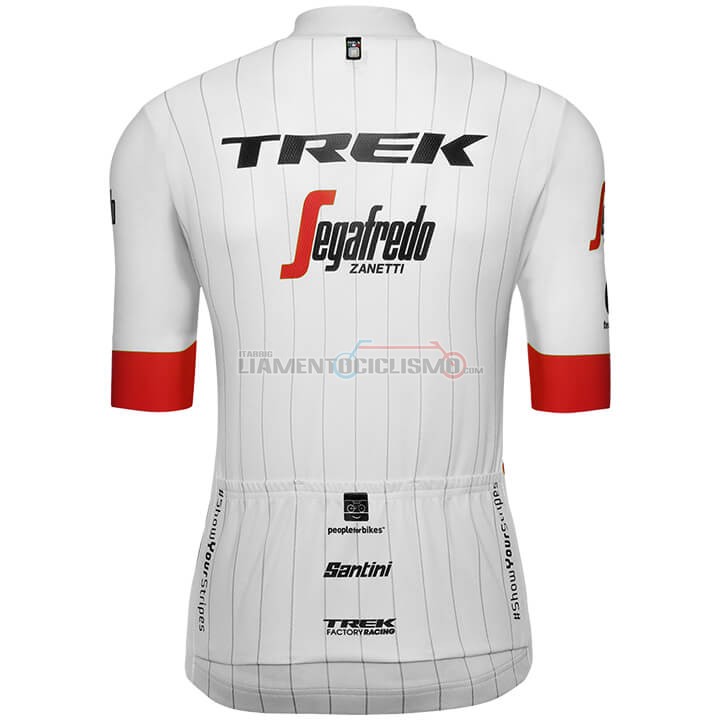 Abbigliamento Ciclismo Trek Segafredo ML 2018 Tour de France Bianco Rosso